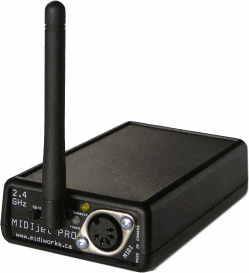 MIDIjet Pro transmitter unit (receiver is similar, but in a white casing)